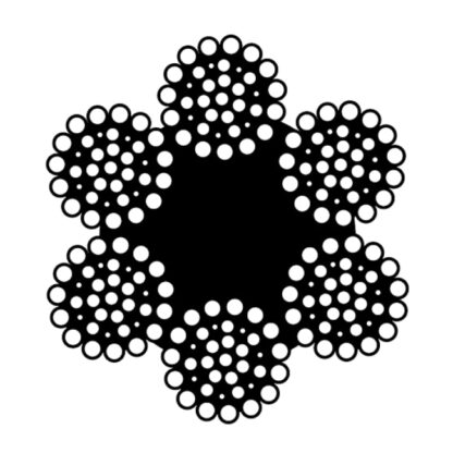 Cabo de Aço Classe 6x36 - Alma de Fibra