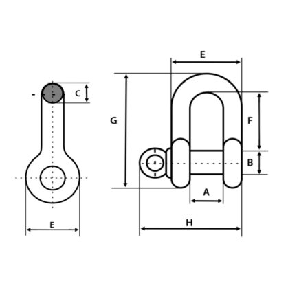 Manilha reta alloy com pino roscado - MP1 - Image 2