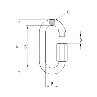 Mosquetão oval com trava rosca inox - Image 2
