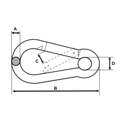 Mosquetão trava simples inox AISI 304 - Image 2