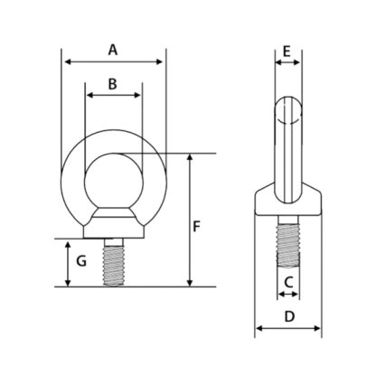 Olhal de suspensão inox - tipo parafuso - Image 2