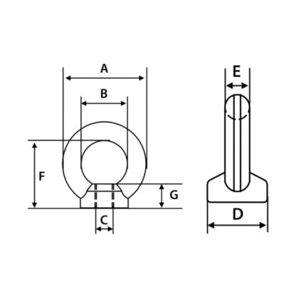 Olhal de suspensão inox - tipo porca - Image 2