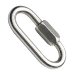 MOSQUETÃO OVAL COM TRAVA ROSCA INOX